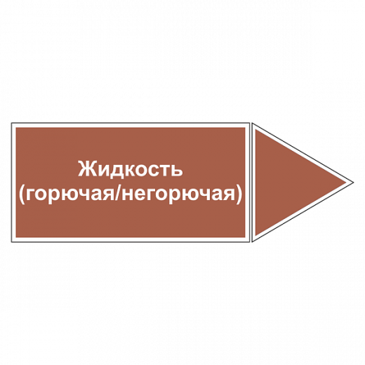 Маркировочная наклейка для трубопровода "Жидкость (горючая / негорючая)" (вправо)