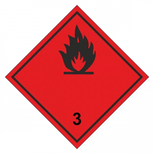 Знак опасности. Класс 3.1, 3.2, 3.3. Лекговоспламеняющаяся жидкость в Дорожной инфраструктуре